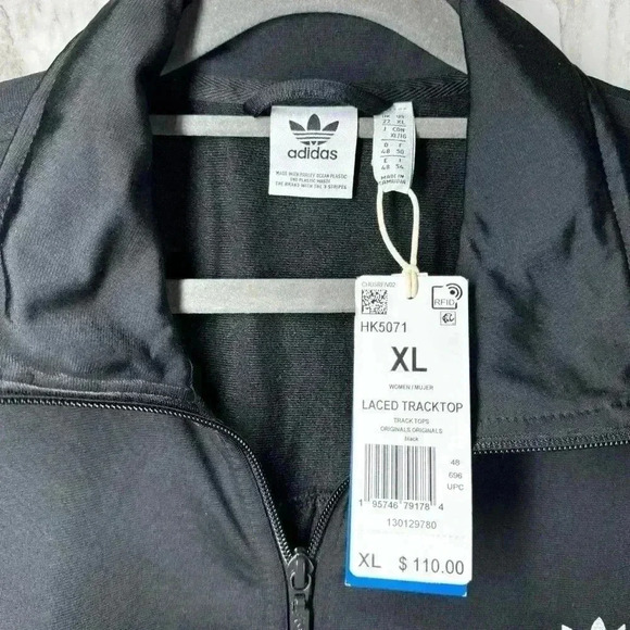 Womens Size XL Adidas Always Original Laced Track Jacket Black NWT - Picture 3 of 8
